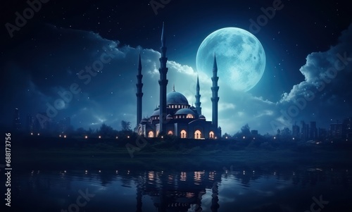 the mosque at night,