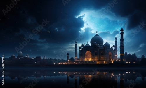 the mosque at night,