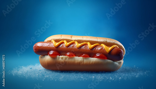 elicious hotdog , floating in air generative ai