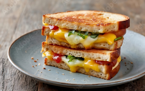 Capture the essence of Grilled Cheese in a mouthwatering food photography shot Generative AI