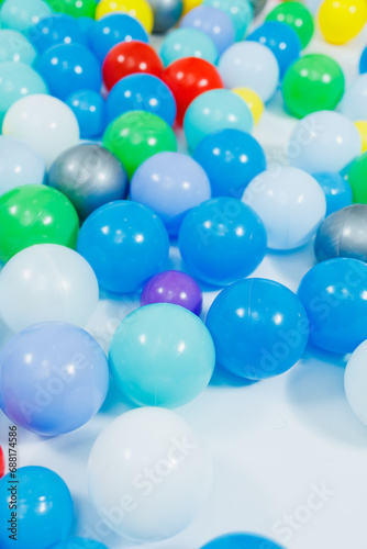 Plastic multi-colored balls for children s games. Balls for a dry pool.