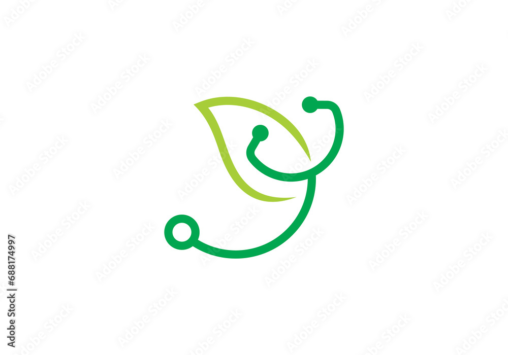 leaf stethoscope logo healthcare and medical design vector illustration leaf stethoscope logo healthcare and medical design vector illustration