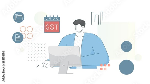 GST Return Filing Deadline- Animated Illustration as MP4 File
