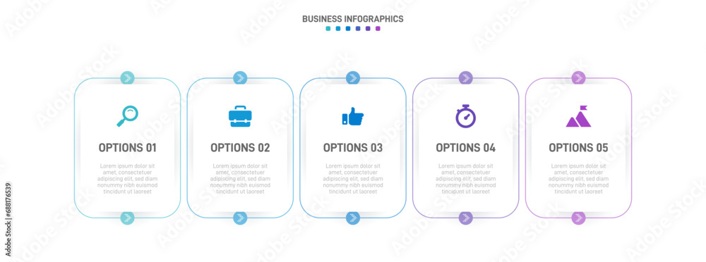 Timeline infographic with infochart. Modern presentation template with 5 spets for business process. Website template on white background for concept modern design. Horizontal layout. Timeline infographic with infochart. Modern presentation template with 5 spets for business process. Website template on white background for concept modern design. Horizontal layout.