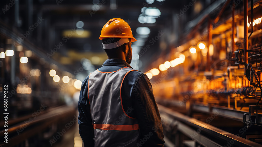 Factory worker in action: Industry and engineering