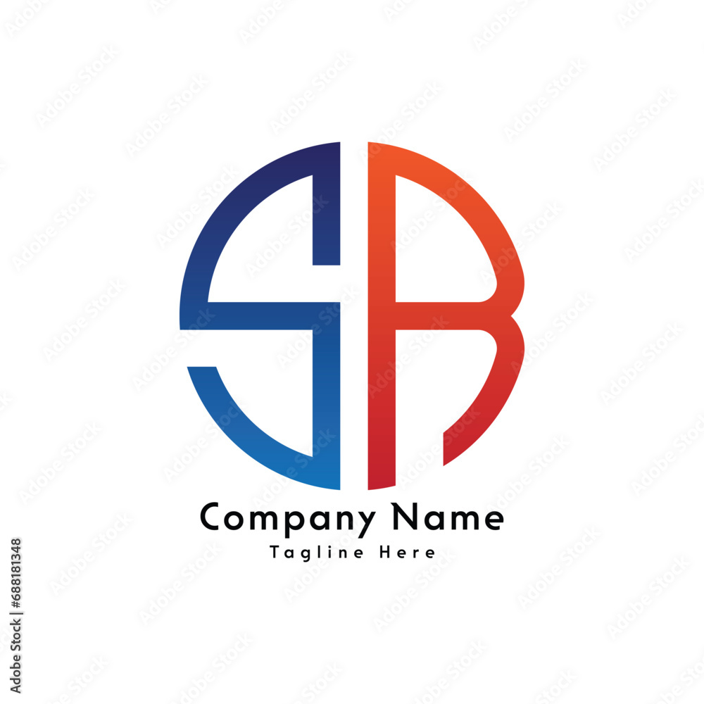 SR letter round shape logo design icon SR letter round shape logo design icon