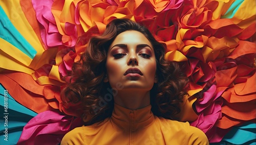 Colourful Woman Portrait - Generative Ai