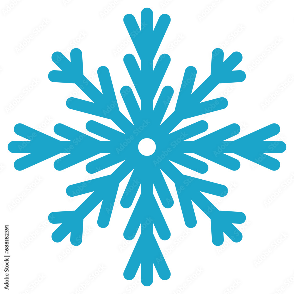 Winter snowflake icon. Simple blue snowflake isolated on white background. Christmas decoration Winter snowflake icon. Simple blue snowflake isolated on white background. Christmas decoration