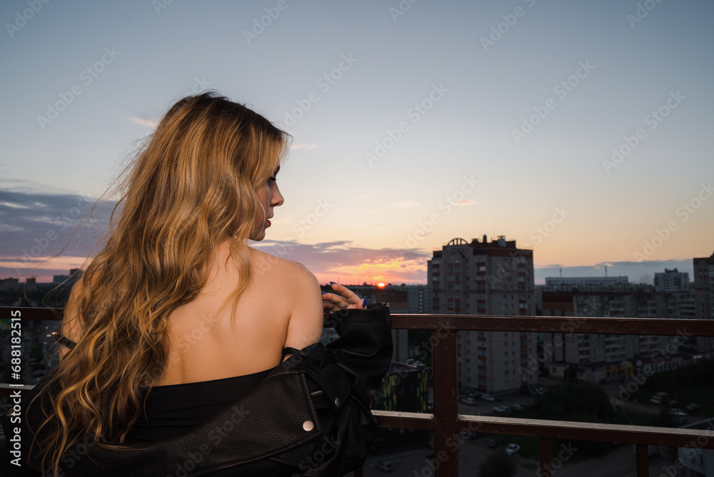 Woman in balcony
