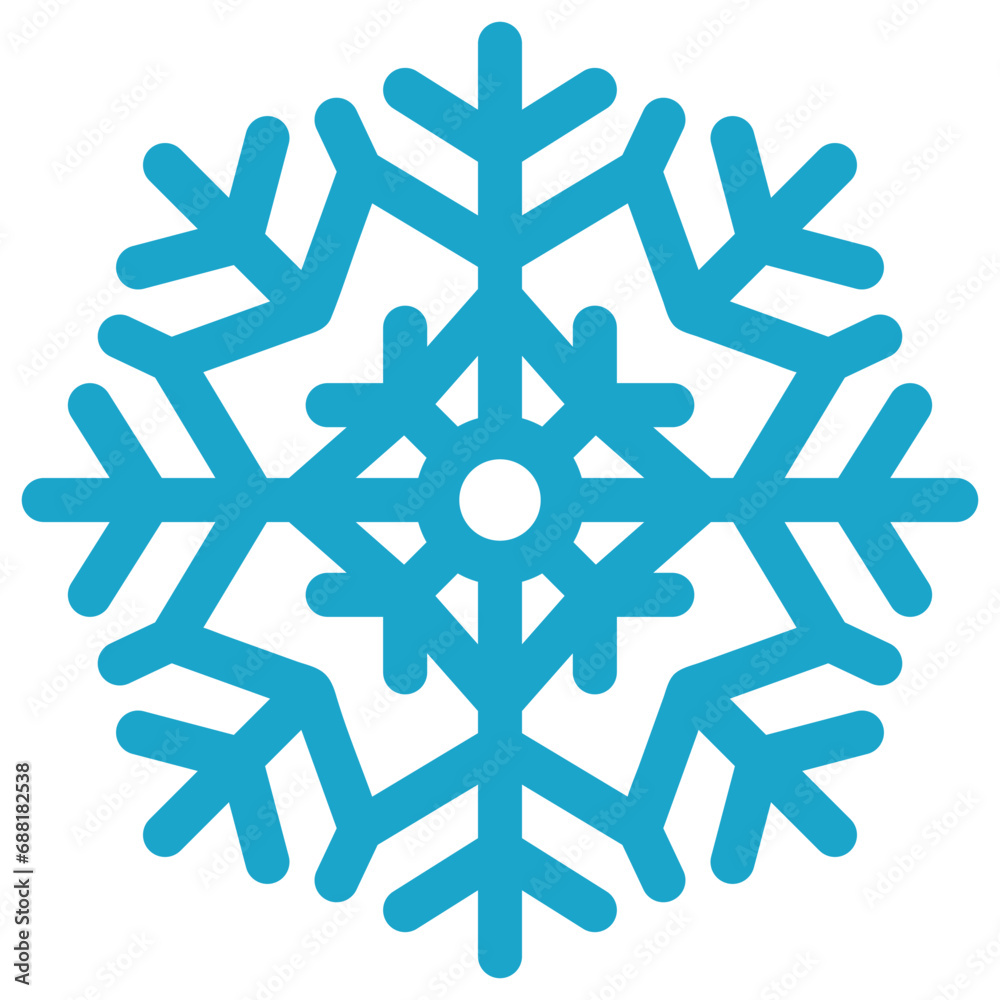 Simple snowflake icon isolated on white background Simple snowflake icon isolated on white background