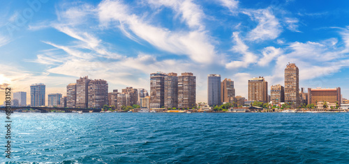 Obraz na płótnie Skyline of Cairo, beautiful view from the Great Nile River, Egypt w salonie