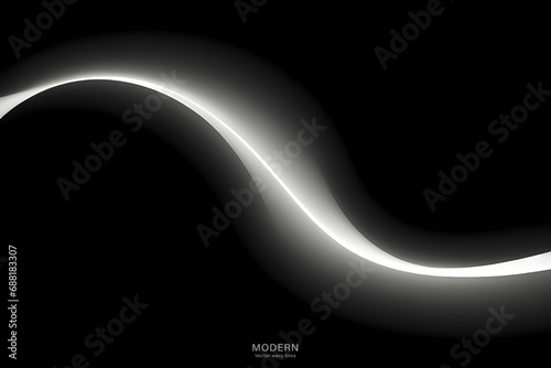 Abstract Gray on Black Background. colorful wavy design wallpaper. creative graphic 2 d illustration. trendy fluid cover with dynamic shapes flow.
