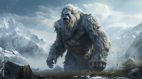 The yeti, a creature of legend, is said to inhabit the remote mountains of the Himalayas, a reminder of the power of myth and the beauty of the natural world. ai generated.