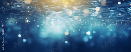 Water background with bokeh flare. ai generative photo