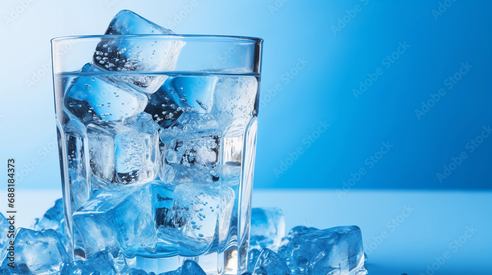 Crystal Clear Single-Color Ice Cubes Sparkling in a Water Glass: A Refreshing Vision of Purity Crystal Clear Single-Color Ice Cubes Sparkling in a Water Glass: A Refreshing Vision of Purity