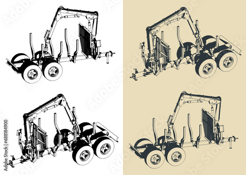 Forest trailer illustrations