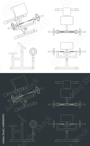 Preacher curl machine blueprints