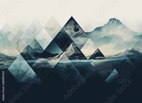 abstract ocean background with geometry shapes and water waves tide comeliness photo