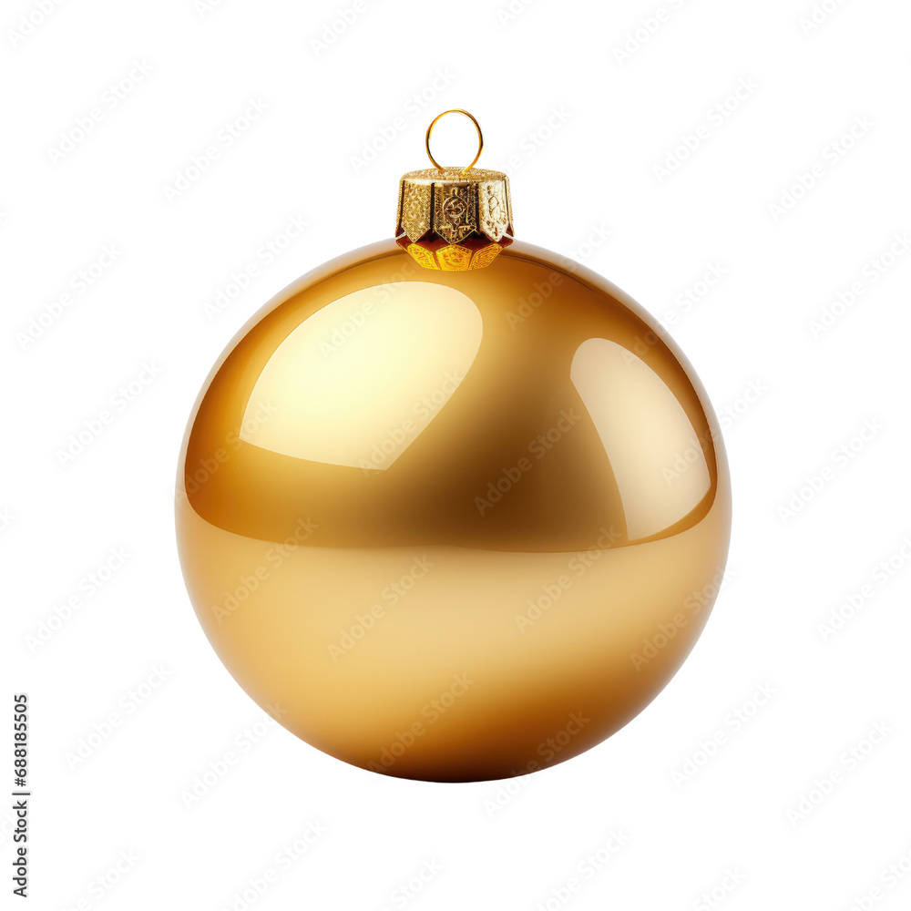 Gold Christmas ball. clipart for design. Christmas elements. isolated on transparent background.