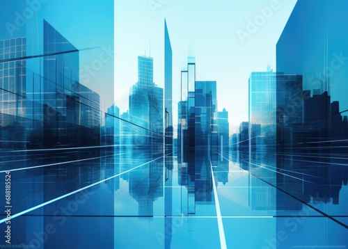 Abstract city background  cityscape and skyline double exposure comeliness