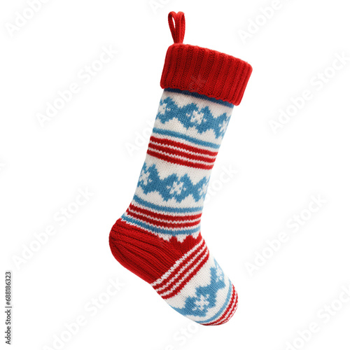 Christmas sock isolated on transparent background