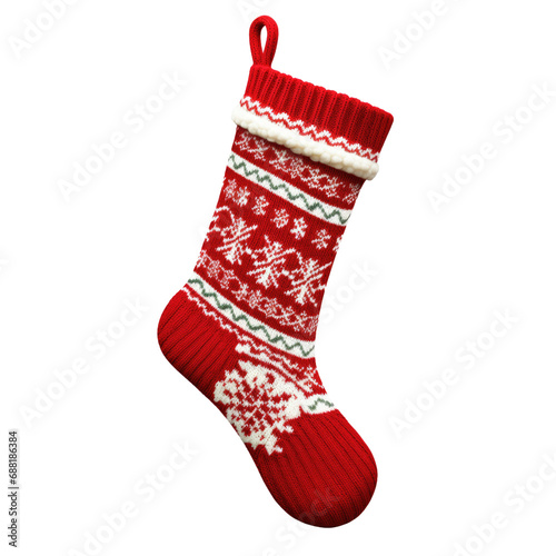 Christmas sock isolated on transparent background