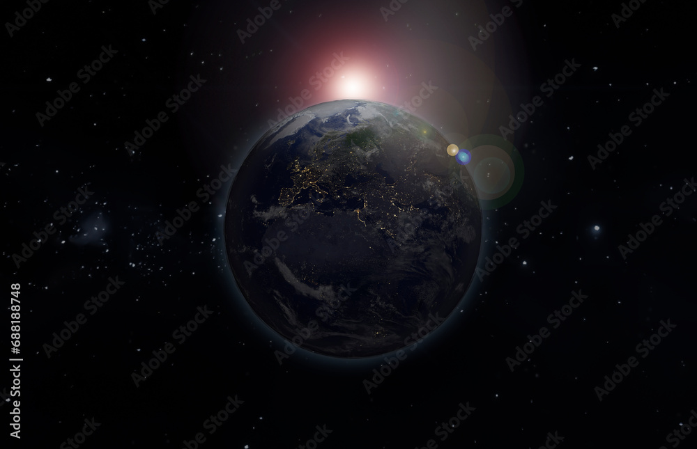 Planet Erde im Gegenlicht