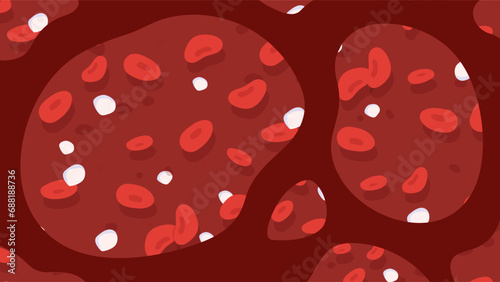 Blood in vessels vector concept