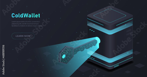 Cold wallet dark poster vector