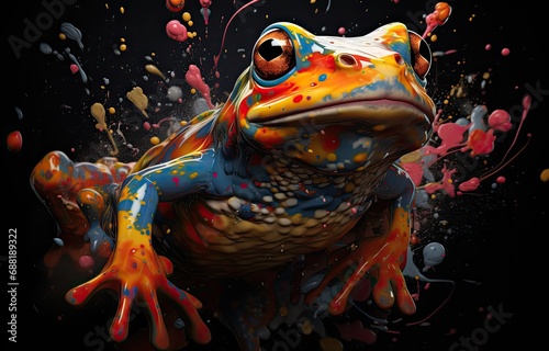 jadowita żaba w kolory świata na tło na tapetę, 