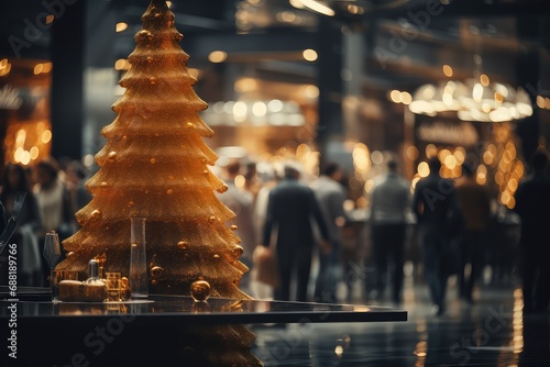 Choinka bożonarodzeniowa w centrum handlowym.  photo
