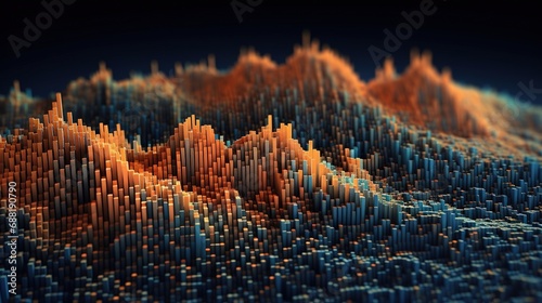 Generative AI, stock market chart lines, financial graph on technology abstract background represent financial crisis, financial meltdown. Technology concept, trading market concept.	
 #688190790