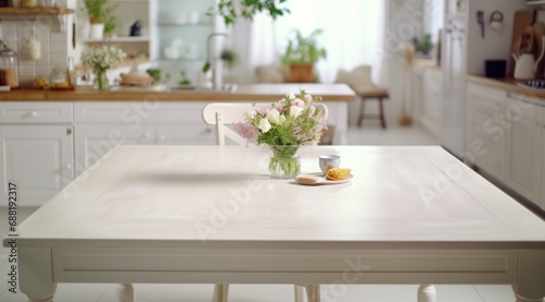 white dining kitchen tables isolated on white