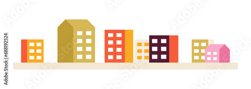 Apartment complex 2D cartoon object. Residential area. Block of flats isolated vector item white background. Condominium city. High rise buildings urban landscape color flat spot illustration