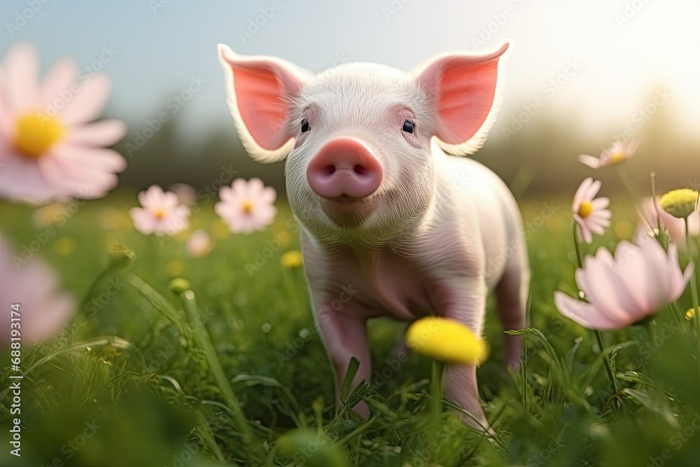 pig in a meadow pig in a meadow