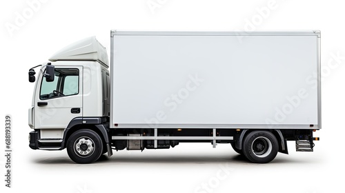 white delivery truck photo