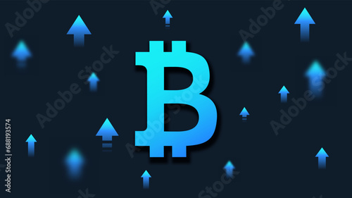 Rise of bitcoin vector concept