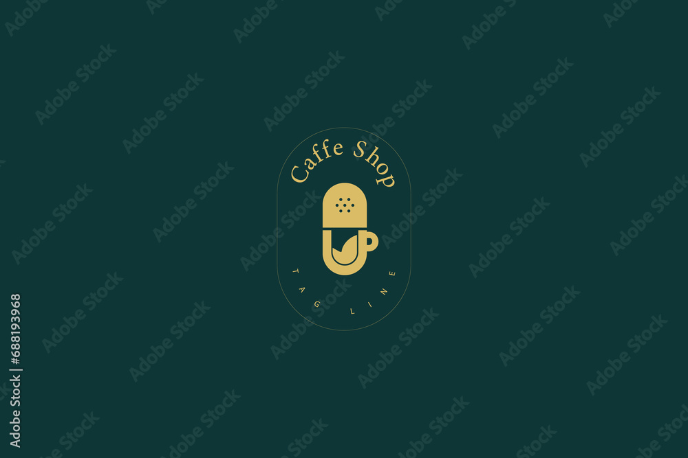 Naklejka premium coffee lab logo template vector design
