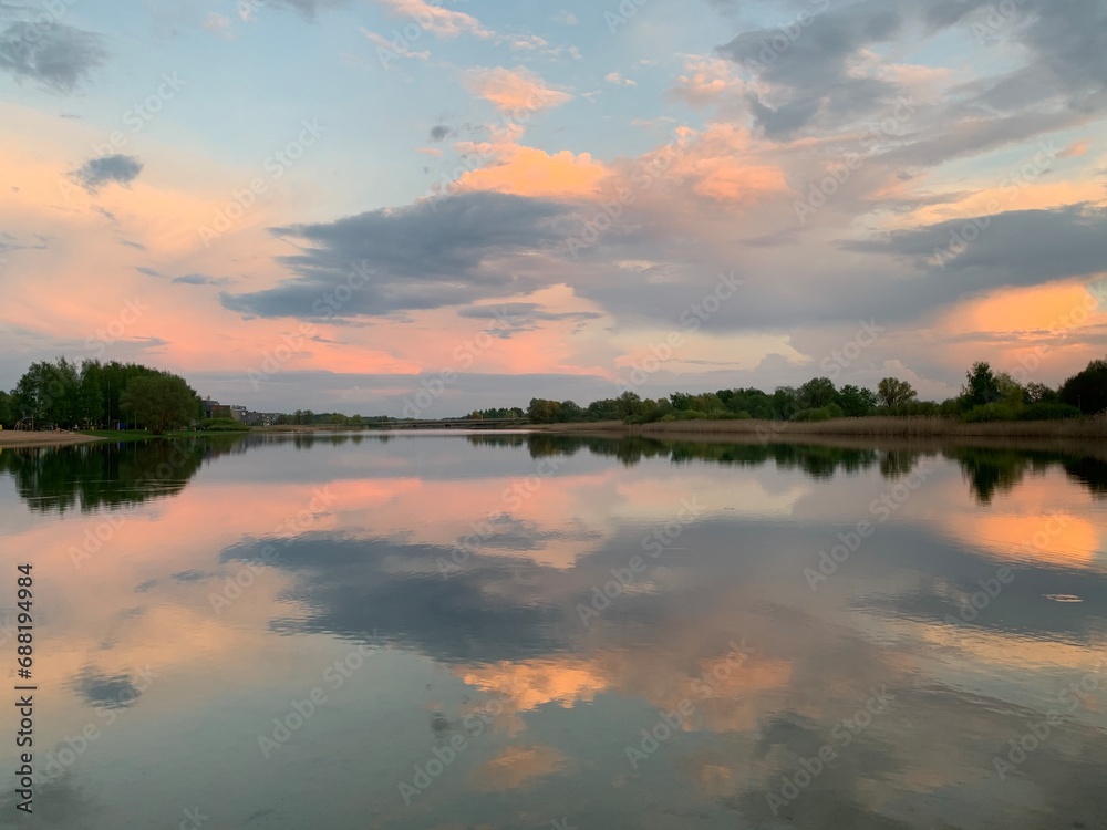 Sunset over the lake in Tartu, Tartumaa, Estonia, May 2021 Sunset over the lake in Tartu, Tartumaa, Estonia, May 2021