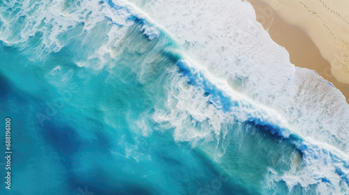 Breathtaking aerial shot of a long stretching wave