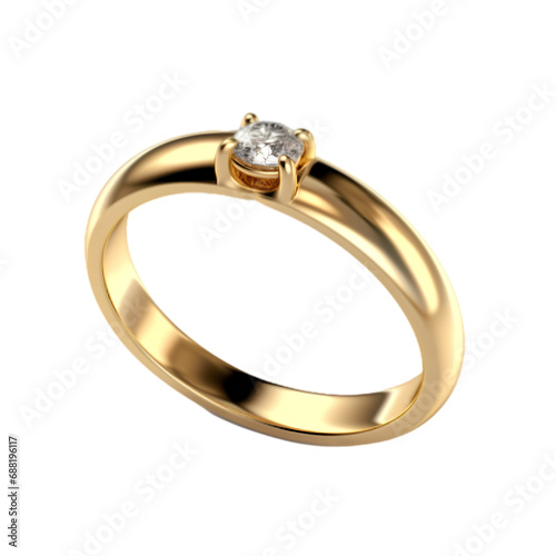 Gold ring isolated on transparent background
