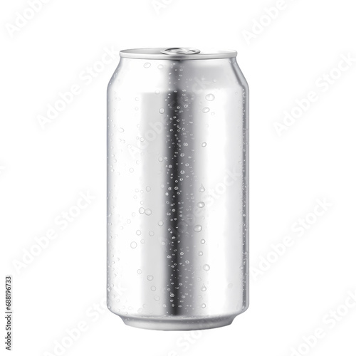 Aluminum soda can isolated on transparent background