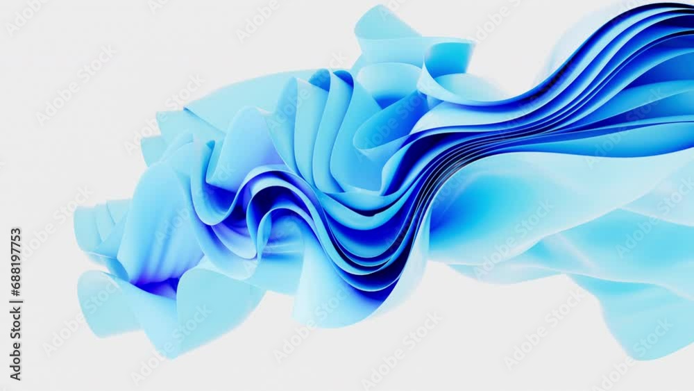 Abstract background with folded textile ruffle, abstract curves, fashion wallpaper, 3d rendering.