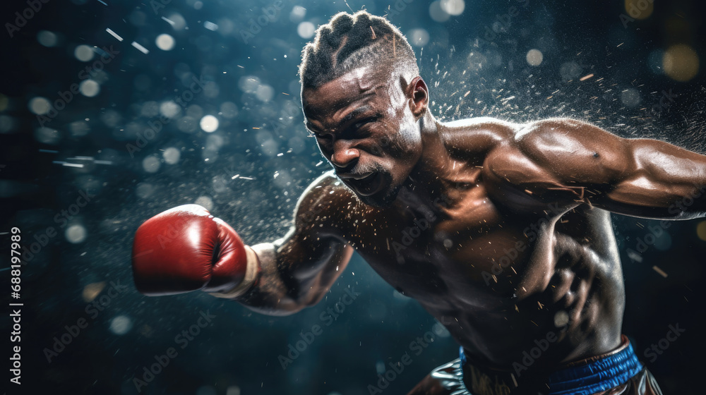 Boxer's lightning-fast jab captured showcasing speed and ring precision