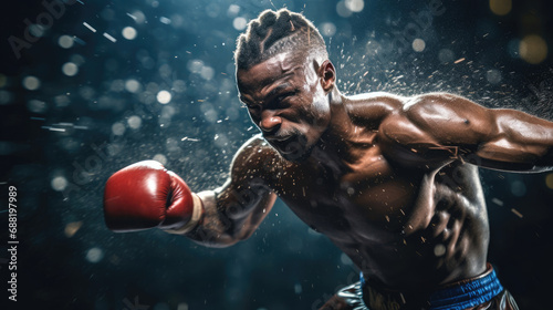Boxer's lightning-fast jab captured showcasing speed and ring precision photo