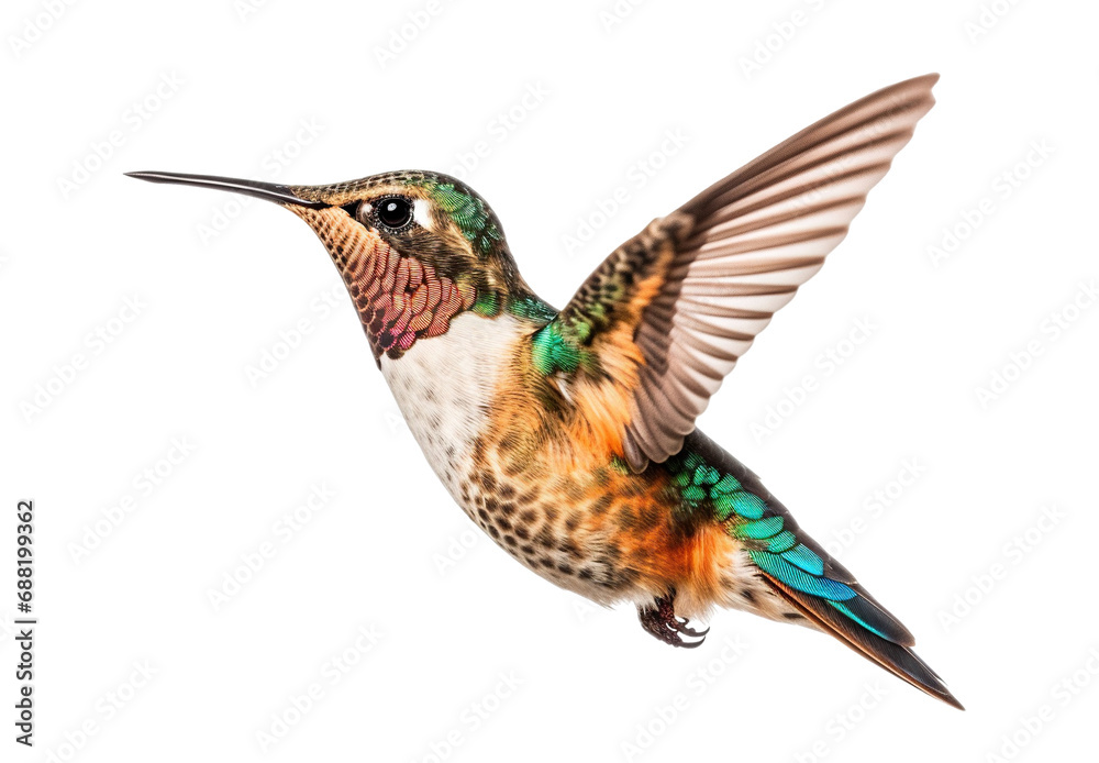 Fototapeta premium Flying hummingbird cut out