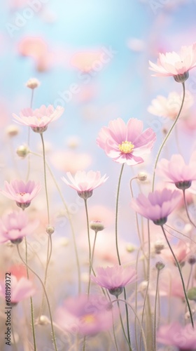 A dreamy spring garden with a soft focus and pastel colors, i © olegganko