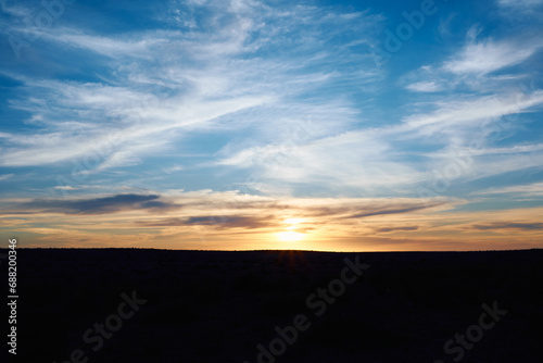 sunset in the desert