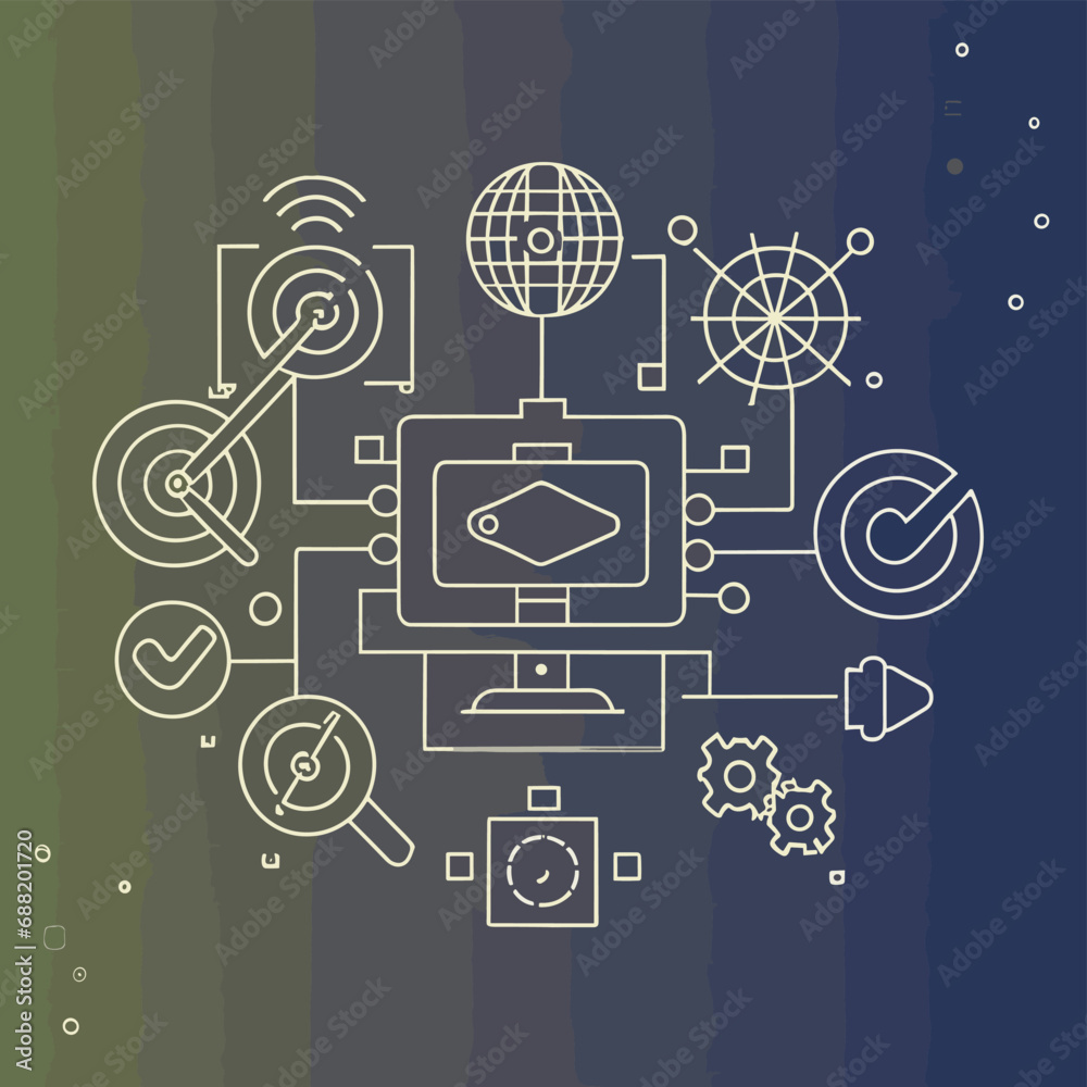 Fototapeta premium 2d vector illustration web technologies, infograph presentation