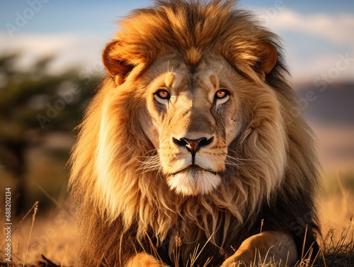 Regal Reverie  A Lion s Majestic Pause in the Sunlit Grasslands